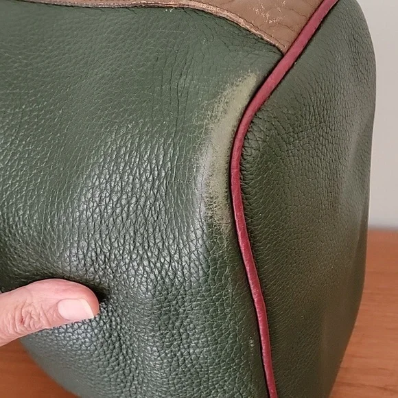 Dooney & Bourke Vintage Teton Drawstring Bucket Bag Green Drawstring - Picture 4 of 14